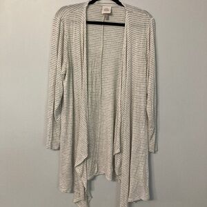 Knox Rose Waterfall Cardigan XXL Open Front Stripe Modest Flowy Breezy Stretch